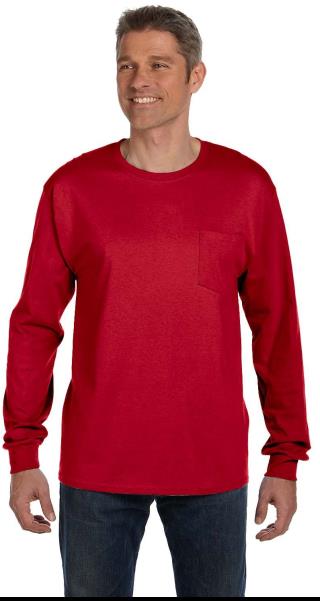 Long Sleeve Hanes T-Shirt with Pocket