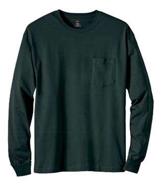 5596 - Long Sleeve Hanes T-Shirt with Pocket