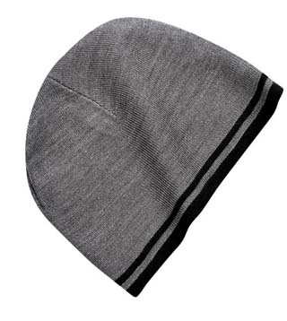 Fine Knit Skull Cap with Stripes