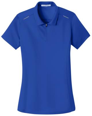 L580 - Ladies' Pinpoint Mesh Zip Polo